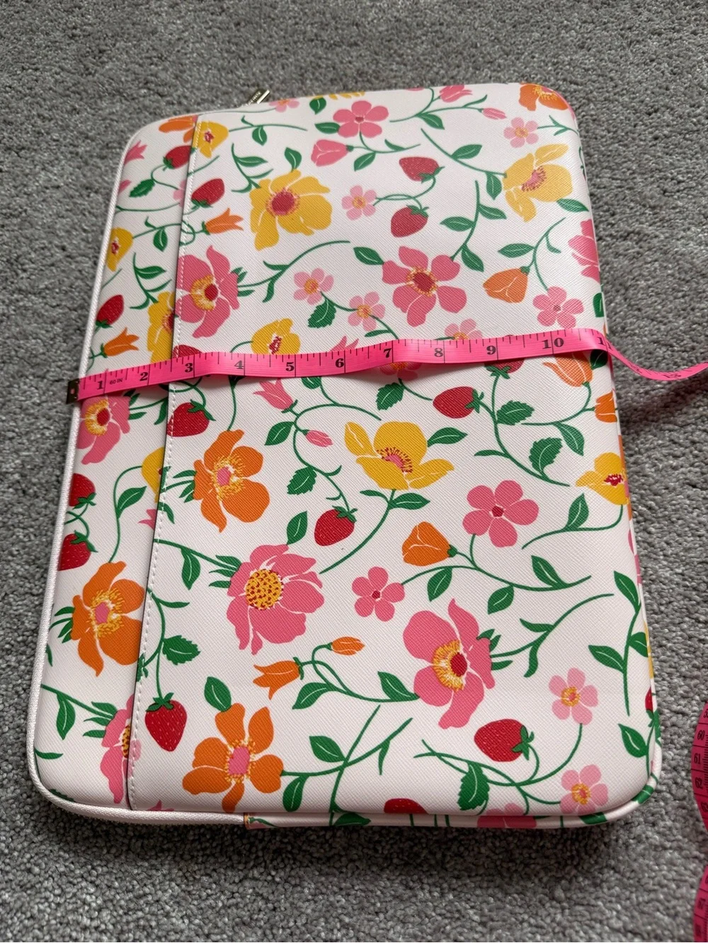 kate spade Pink Floral Laptop Sleeve with Yellow & Green Accents